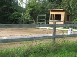 Dressage ring with judging box