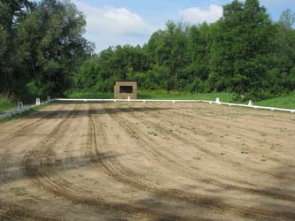 Dressage ring with judging booth