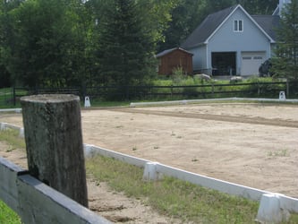 Dressage ring with Curtis-Maltby (proprietors) home in background